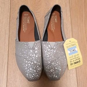 TOMS Classic Alpargatas - Silver Foil Snow Spots